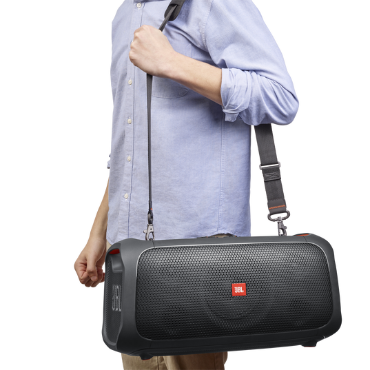 JBL PartyBox On-The-Go - Black - Portable party speaker with built-in lights and wireless mic - Detailshot 4